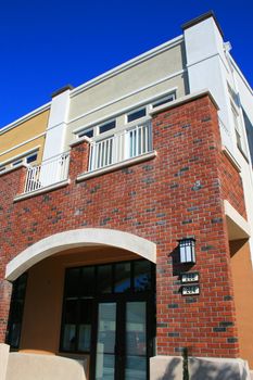Close up of a modern building.
