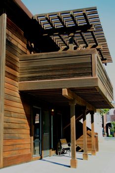 Close up of a modern building.
