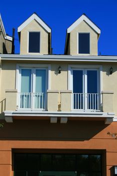 Close up of a modern building.
