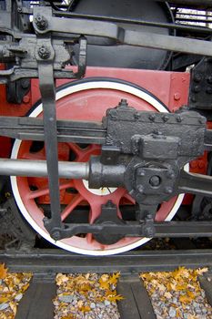 Close Up Of Steam Locomotive Crank And 
Connecting Rod.
