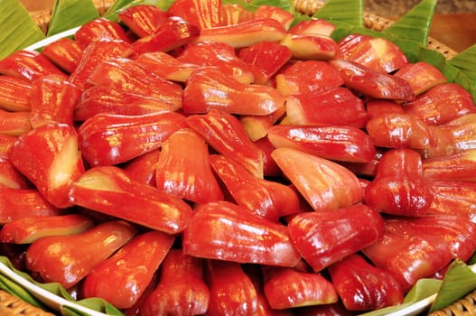 Background of Sliced Rose apples or chomphu 