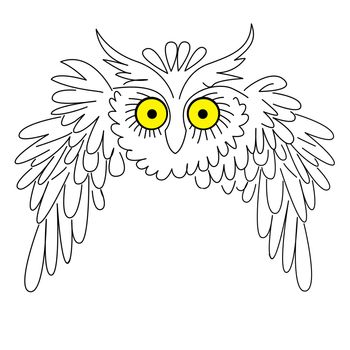 vector silhouette owl on white background