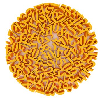 Orange digital mix. High resolution image. 3d rendered illustration.
