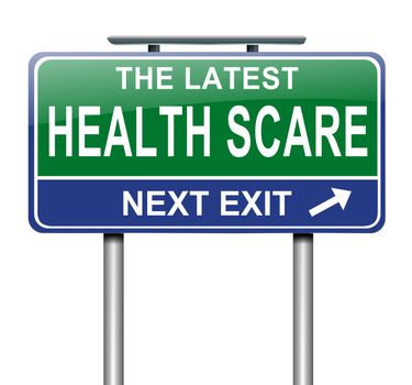 Illustration depicting a sign with a health scare concept.