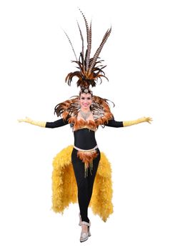 cabaret dancer isolated on a white background