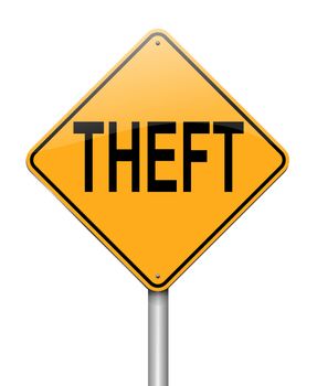 Illustration depicting a sign with a theft concept.