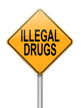 Illustration depicting a sign with a drugs concept.