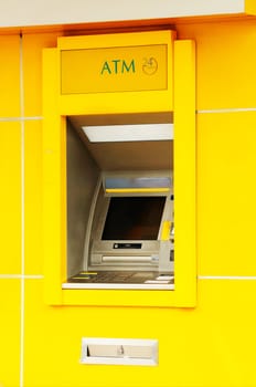 Yellow Automatic Teller Machine or ATM