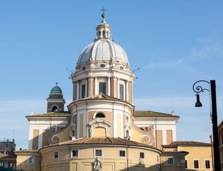 Detail of dome on church of San Carlo al Corso in Rome Italy