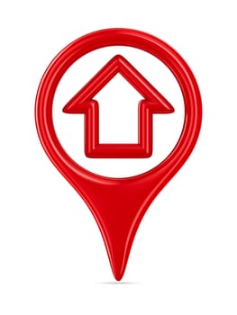 house traffic sign on white background. Isolated 3D image