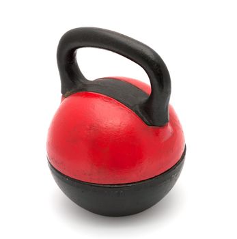 The black-red dismountable weight it is isolated on a white background.