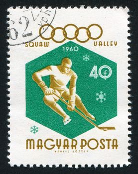 HUNGARY - CIRCA 1960: stamp printed by Hungary, shows hockey, circa 1960