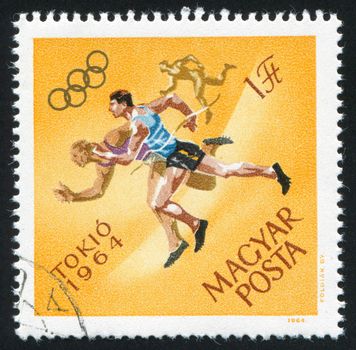 HUNGARY - CIRCA 1964: stamp printed by Hungary, shows runner, circa 1964