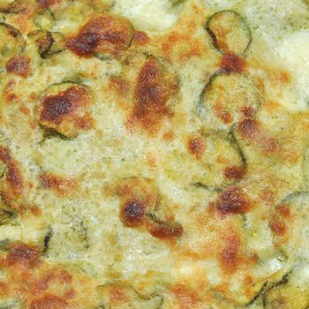 Detail of courgettes (zucchini) omelette vegetarian food