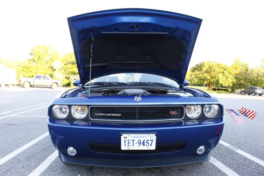 GLOUCESTER, VA, USA - October 14: 2011 Dodge Challenger in the Middle Peninsula Classic Cruisers Club weekly Car Show. Main Street Center. October 14, 2011 in Gloucester, VA, USA