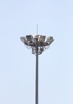 Light pole street agent blue sky background