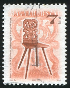 HUNGARY - CIRCA 2001: stamp printed by Hungary, shows antique chair, circa 2001