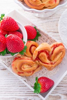 Hearts from yeast dough