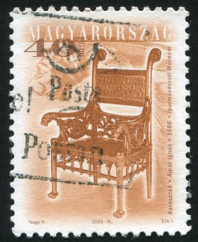 HUNGARY - CIRCA 2001: stamp printed by Hungary, shows antique chair, circa 2001