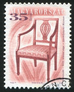 HUNGARY - CIRCA 2001: stamp printed by Hungary, shows antique chair, circa 2001