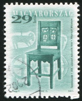 HUNGARY - CIRCA 2000: stamp printed by Hungary, shows antique chair, circa 2000