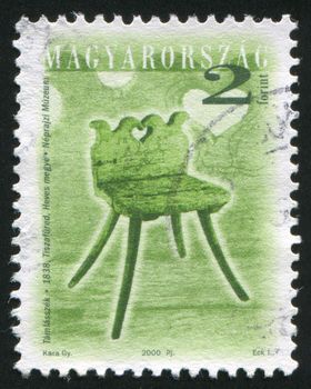 HUNGARY - CIRCA 2000: stamp printed by Hungary, shows antique chair, circa 2000