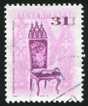 HUNGARY - CIRCA 2001: stamp printed by Hungary, shows antique chair, circa 2001