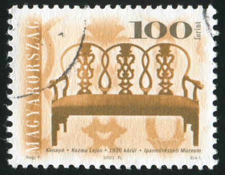 HUNGARY - CIRCA 2001: stamp printed by Hungary, shows antique chair, circa 2001