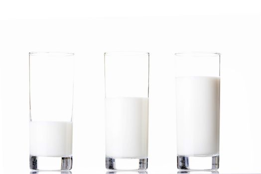 Glass of milk isolated on white