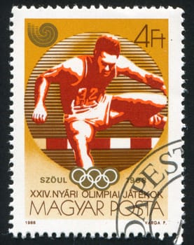 HUNGARY - CIRCA 1988: stamp printed by Hungary, shows runner, circa 1988