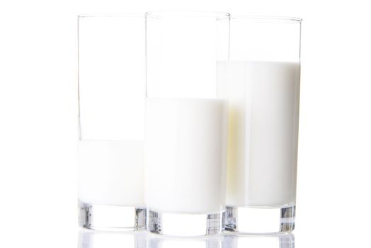 Glass of milk isolated on white