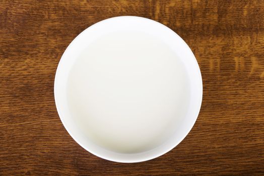 Bowl of milk on kitchen table
