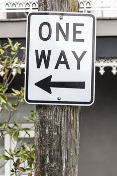 An image of a one way sign in Sydney Australia
