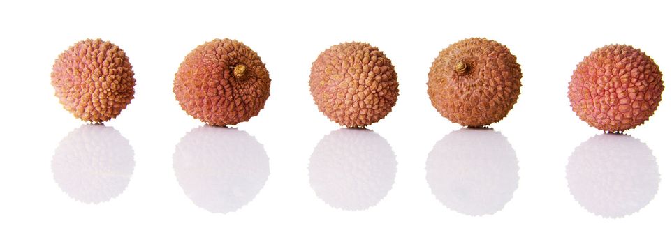 Group of Lychee isolated on white background