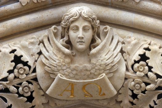 Angel on the portal of Zagreb cathedral