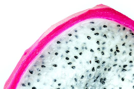 Close-up photograph of a slice of dragon fruit