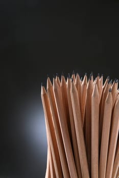 Bunch of pencils isolated on black