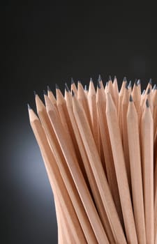 Bunch of pencils isolated on black