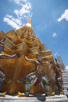 The Golden pagoda of Wat Phra Kaew temple, Bangkok, Thailand 