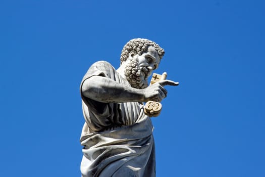 statue of St Peter and the key to paradise (Rome Italy)