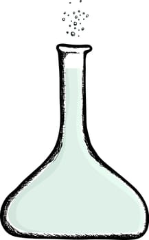 Illustration of a laboratory beaker with bubbles floating up