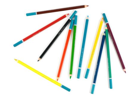 Color pencils isolated against a white background