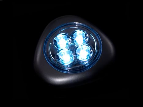 A close up shot of a battery operated led light