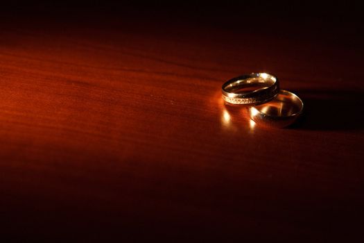 wedding rings on the table