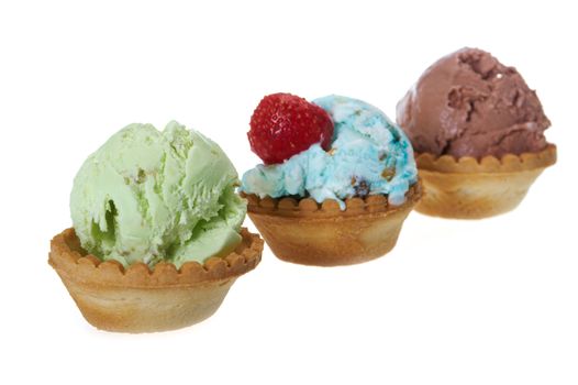 ice cream different  closeup.isolated on white background.
