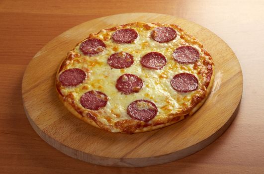 homemade pizza  Pepperoni.Closeup 