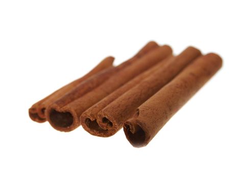 Cinnamon sticks isolated on white background