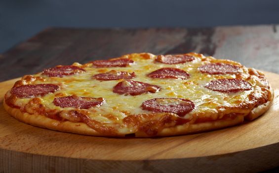 homemade pizza  Pepperoni.Closeup 