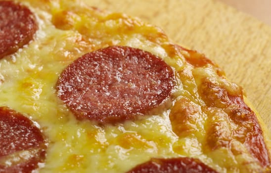 homemade pizza  Pepperoni.Closeup .Shallow depth-of-field