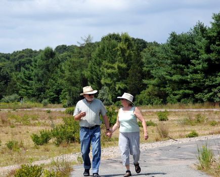 Couple on a walking trail.